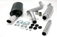 Simons aluminierte Stahl Sport Auspuffanlage 1x70/90 mm oval fr VW Golf I/Golf I Cabrio Baujahr 74-83