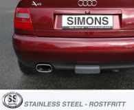 Simons Stainless steel Exhaust system 85x150 mm oval Audi A4 (B5) Limousine/Avant 1.6/1.8/1,8T/1.9TDi/2.5TDi/2.4 149hp/2.6 150 hp/