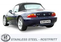Simons Stainless steel Exhaust system 70x140 mm oval BMW E36 Z3 1.8 8V Model 96-98