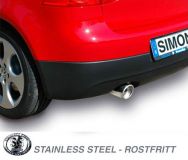 Simons Edelstahl Sport Auspuffanlage 1x100 mm rund fr VW Golf V 2.0TFSI 200 PS Baujahr 04-