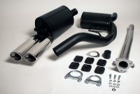 Simons aluminierte Stahl Sport Auspuffanlage 2x70x90mm oval Opel Vectra A Stufenheck 16V + 4x4 8V/16V Baujahr 89-92
