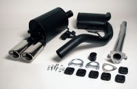 Simons aluminierte Stahl Sport Auspuffanlage 2x70/90mm oval Opel Calibra 2.0 16V 100kW Baujahr 93-97 / 2.0 16V 110kW 92-97
