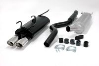 Simons aluminierte Stahl Sport Auspuffanlage 2x70/90mm oval Opel Astra F Caravan 1.4/1.6/1.8/2.0 8V/2.0 16V Baujahr 92-97
