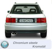 Simons Stainless steel Exhaust system 2x80mm Audi S2/RS2 (B4) 2.2i Quattro Limousine (Sedan) / Avant (Estate)