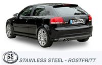 Simons Edelstahl Sport Endschalldmpfer 2x80 mm rund fr Audi A3 (8P) Quattro 1.8 TFSi / 2.0 TFSi