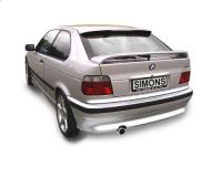 Simons aluminierte Stahl Sport Auspuffanlage 1x80 mm rund fr BMW E36 316i Compact Baujahr 94-99