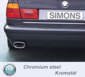 Simons aluminierte Stahl Sport Auspuffanlage 2x70 mm rund fr BMW E28 520i/525i/528i/iA/628csi