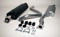 Simons aluminierte Stahl Sport Auspuffanlage 1x90 mm rund verstellbar fr Ford Escort Coupe 3/5 Trer und Cabrio 1.6/1.8