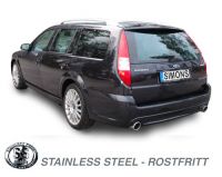 Simons Edelstahl Duplex Sport Auspuffanlage 1x100 mm rund für Ford Mondeo ST 220 Caravan 3.0i V6 Baujahr 02-07