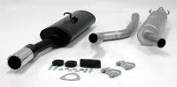 Simons aluminierte Stahl Sport Auspuffanlage 1x80mm rund Opel Kadett E Stufenheck 1.3/1.6/1.8/2.0 8V Baujahr 87-91