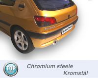 Simons Chromstahl Sport Auspuffanlage 1x100mm rund Peugeot 306 2.0XSi/XS/GTi/Rally