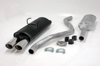 Simons aluminierte Stahl Sport Auspuffanlage 2x70/90mm oval Peugeot 405 Mi16 1.9 Baujahr 7/87-6/92