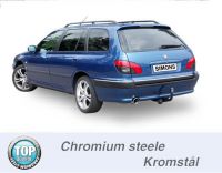 Simons Chrome steel Exhaust system 1x100 round Peugeot 406 Estate 2.2