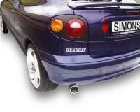Simons aluminierter Stahl Sport Endschalldmpfer 1x90mm rund Renault Megane Flieheck 1.4/1.6/2.0 Baujahr 95-