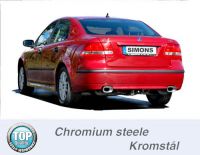 Simons Chromstahl Duplex Sport Auspuffanlage 1x85/150mm oval Saab 9-3 1.8T/2.0T/2.0T-Aero SportLimousine/SportCombi/Cabriolet Bauj. 03-