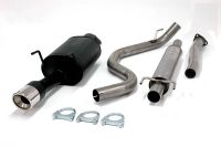 Simons Chromstahl Sport Auspuffanlage 1x100mm rund Honda Civic Limousine/Coupe 3/5 Trer 1.3-1.6 Baujahr 92-00 mit 3-Loch Flansch