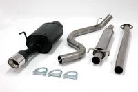 Simons Chromstahl Sport Auspuffanlage 1x100mm rund Honda Civic Limousine/Coupe 3/5 Trer 1.5-1.6 Baujahr 92-00 mit 2-Loch-Flansch