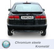Simons Chromstahl Duplex Sport Auspuffanlage 2x90/120mm oval Saab 9-3 2.0T Coupe/Cabrio Baujahr 98-02