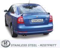 Simons Edelstahl Sport Auspuffanlage 2x80 mm rund fr Skoda Octavia RS 2.0 TFSI/TSI / Octavia 1.4/1.8 TSI Limousine/Kombi Baujahr 06-