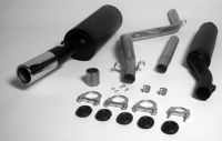 Simons aluminierte Stahl Sport Auspuffanlage 1x80 mm rund fr VW Golf I/Golf I Cabrio Baujahr 74-83