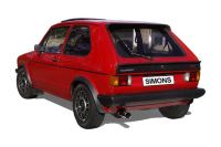 Simons aluminierte Stahl Sport Auspuffanlage 1x80 mm rund fr VW Golf I/Golf I Cabrio Baujahr 74-83