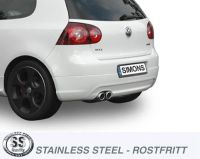Simons Edelstahl Sport Auspuffanlage 2x80 mm rund für Golf V GTi/GTi Editon 30/Golf V/VI 14TSi