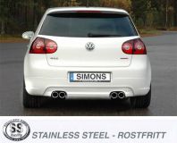 Simons Edelstahl Duplex Sport Auspuffanlage 2x80 mm rund fr Golf V GTi/GTi Editon 30/Golf V/VI 14TSi