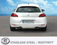 Simons Edelstahl Duplex Sport Auspuffanlage 2x80 mm rund fr VW Scirocco 2.0TFSi/1.4TSi Baujahr 09-
