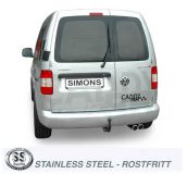 Simons Edelstahl Sport Auspuffanlage 2x80 mm rund fr VW Caddy 1.9TDi/2.0TDi Baujahr 04- Nicht Maxi/4-motion