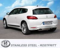 Simons Edelstahl Sport Auspuffanlage 2x80 mm rund für VW Scirocco 2.0TFSi/1.4TSi Baujahr 09-