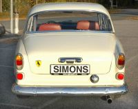 Simons aluminierte Stahl Sport Auspuffanlage 1x70x90 mm oval Volvo Amazon Baujahr 61-66 mit Einzel-Loch-Flansch