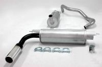 Simons aluminierte Stahl Sport Auspuffanlage 1x80mm rund Volvo 240/242/244/245 B17/B19/B21/B23 Baujahr 85-