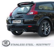 Simons Edelstahl Duplex Sport Auspuffanlage 1x100 mm rund Volvo C30 Turbo T5 Baujahr -09