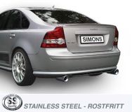 Simons Edelstahl Duplex Sport Auspuffanlage 1x100 mm rund Volvo S40N/V50 Turbo T5 4WD Baujahr 04-