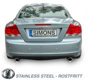 Simons Edelstahl Duplex Sport Auspuffanlage 1x100mm rund Volvo C70 Turbo T5 Baujahr 06-