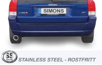 Simons Edelstahl Sport Auspuffanlage 1x100mm rund Volvo V70N Turbo 2WD 2.5T/T5/2.4D/D5 Baujahr 6/04-