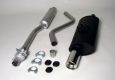 Simons aluminierte Stahl Sport Auspuffanlage 1x90 mm rund fr VW Polo Coupe 1.0/1.1/1.3 Baujahr 87-94