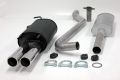 Simons aluminierte Stahl Sport Auspuffanlage 2x80 mm rund fr Toyota Corolla Typ E10 Limousine/Liftback/Kombi 1.6 Baujahr 5/95-4/97