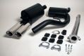 Simons aluminierte Stahl Sport Auspuffanlage 2x70x90mm oval Opel Vectra A Stufenheck 16V + 4x4 8V/16V Baujahr 89-92