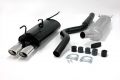 Simons aluminierte Stahl Sport Auspuffanlage 2x70/90mm oval Opel Astra F Caravan 1.4/1.6/1.8/2.0 8V/2.0 16V Baujahr 92-97