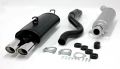 Simons aluminierte Stahl Sport Auspuffanlage 2x70x90mm oval Opel Kadett E CC Flieheck 1.3/1.6/1.8/2.0 8V / GSi 2.0 16V Baujahr 87-