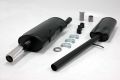 Simons aluminierte Stahl Sport Auspuffanlage 1x70mm rund Peugeot 205 GTI/CTi 1.9 Baujahr 87-92
