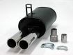 Simons aluminierter Stahl Sport Endschalldmpfer 2x80mm rund fr Toyota Corolla Typ E11 Limousine/Caravan 1.3 63kW / 1.6 81kW Baujahr 7/97